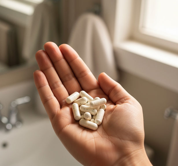 Probiotic Pills Hand