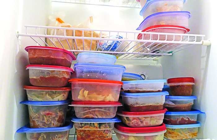 food in freezer