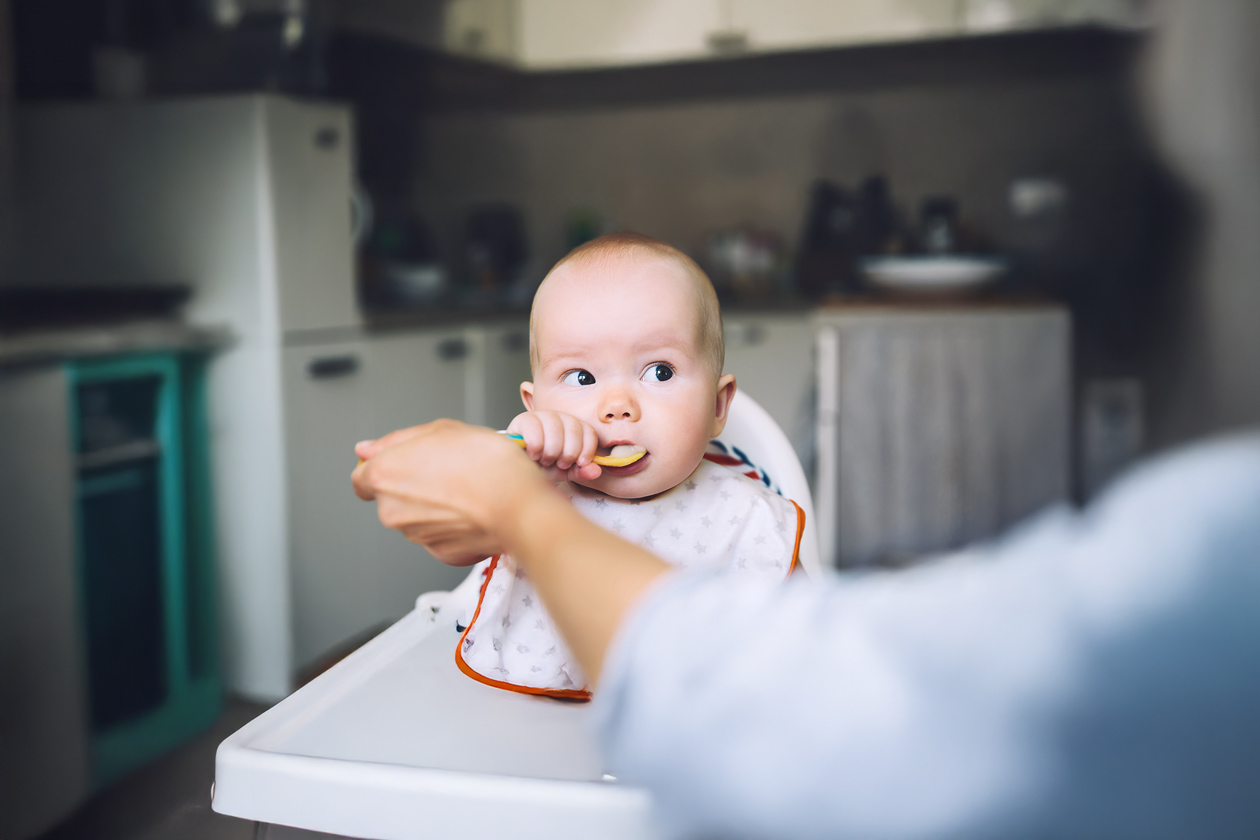 Baby eating food
