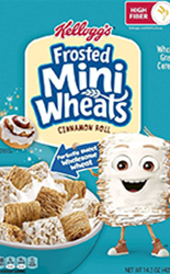 Frosted Mini Wheats Cinnamon Roll flavored cereal