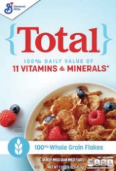 Total whole grain cereal box